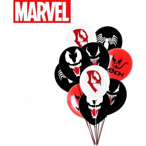 20pcs Disney Marvel Venom Carnage Black Spiderman Latex Balloons Christmas Halloween Toy Gift Birthday Party Decoration Supplies