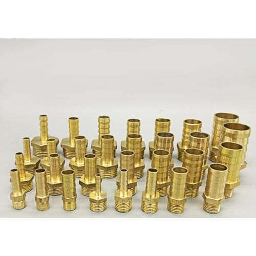 Brass Pipe Fitting 4mm 6mm 8mm 10mm 12mm 19mm Hose Barb Tail 1/8" 1/4" 1/2" 3/8" BSP Male Connector Joint Copper Coupler Adapter