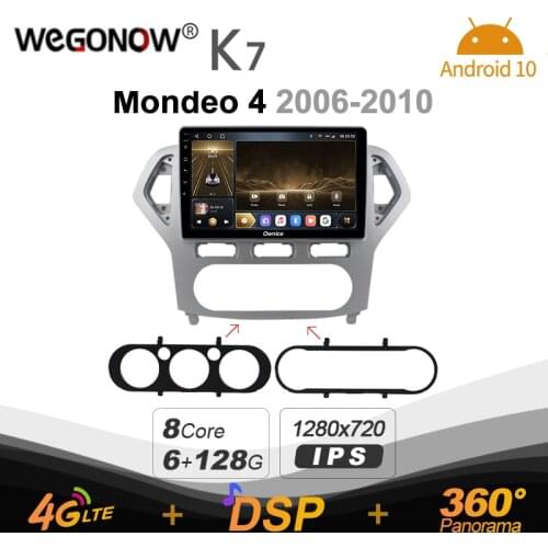 Ownice K7 Android 10.0 Car Radio Stereo for Ford Mondeo 4 2006 - 2010 4G LTE 360 2din Auto Audio System 6G+128G SPDIF 1280*720