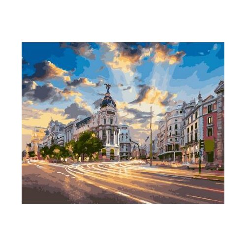 Madrid city Landscape DIY Digital Painting By Numbers Modern Wall Art Canvas Painting Unique Gift For Home Decor 40x50cm
