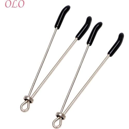 OLO Nipple Stimulator Erotic Toys Sex Toys for Couple Breast Clips Papilla A Pair Stainless Steel Nipple Clamps