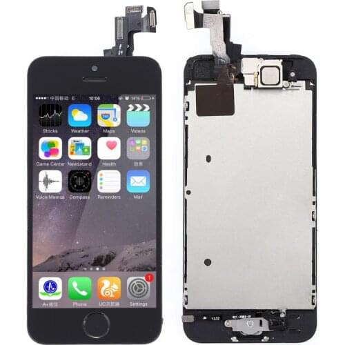 For IPhone 5S Front Glass LCD Display Touch Screen Digitizer Panel Frame Black And WhitePhone LCD Screens For Iphone Screens