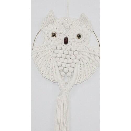 Animal Shaped Dream Catchers Hanging Woven Knitting Owl Tassel Macrame Wall Home Ornament for Door Hotel H88F