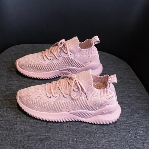 QIAOJINGREN ladies casual shoes breathable 2019 sports shoes womens new fashion mesh sports shoes womens shoes