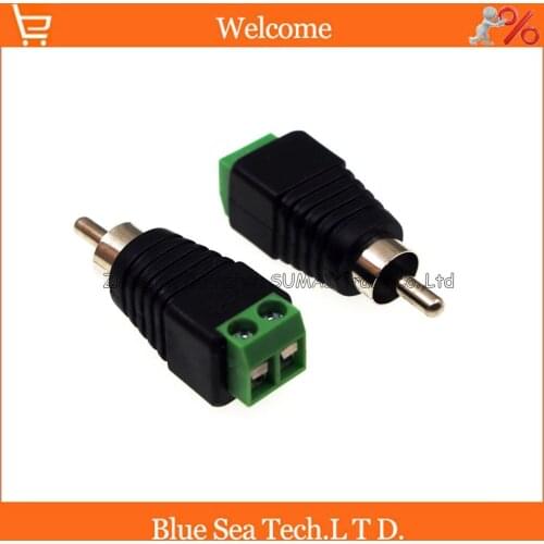 RCA male power Jack adapter Connector Plug,AV monitor audio plug,DC to RCA Solderless plug