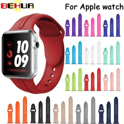 Soft Silicone Band for Apple Watch Belt 38mm 42mm Bracelet Replacement Wrist Sport Strap for iWatch Series 1 / 2/ 3 Wristband