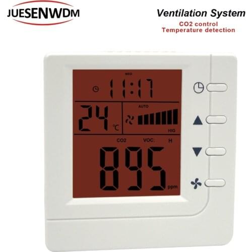 RS485 Office, conference room air quality monitor co2 regulator for 3 speed Relay