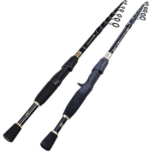 Sougayilang 1.8M-2.4M Portable Telescopic Fishing Rod Ultralight Carbon Fiber Lure Rod Carp Spinning/Casting Fishing Lure Rod