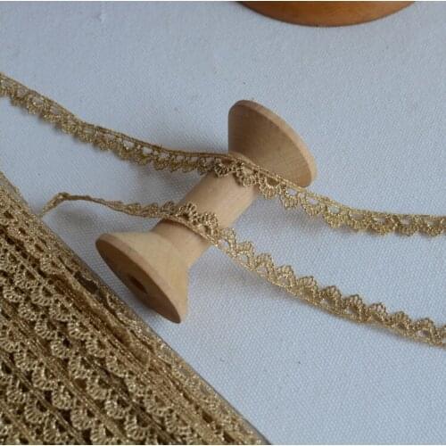 3 Meters Unique Crown Design Pretty Lace Gold Venise Lace Trim for Bridal Dress Garments 1cm