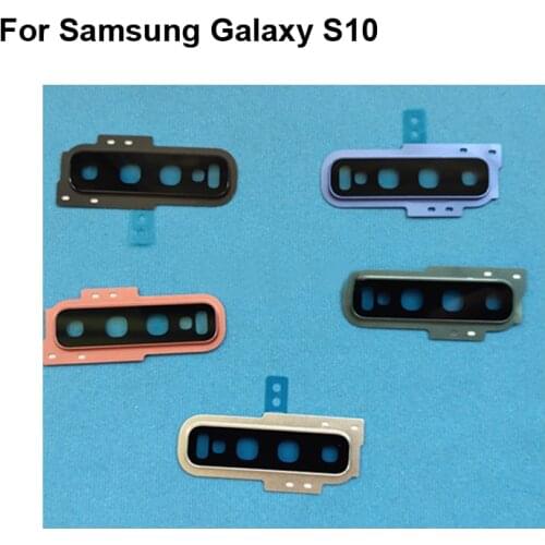 High Quality For Samsung Galaxy S10 Rear Back Camera Glass Lens +Camera Cover Circle Housing Parts Replacement S 10 SM-G9730