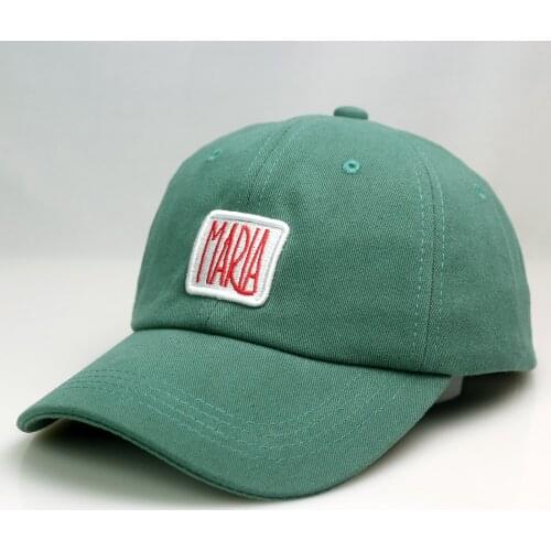 Buckle Closure Cotton Twil Womens Baseball Cap with Patch Embroidery Letters Unstructured Ball Cap White Black Green Blue