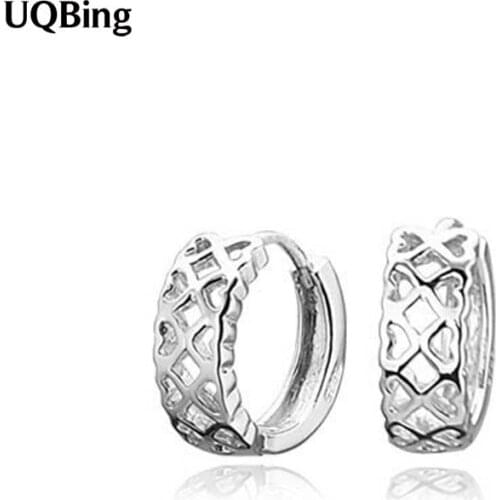 Wholesale 925 Silver Hollow Heart Earring Fashion Women Silver Earrings Brincos Pendientes de plata