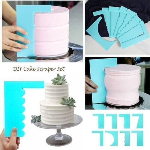 1PC Cream Spatula Plastic Cake Scraper Edge Smoother DIY Fondant Mousse Baking Tools Pastry