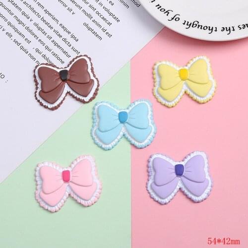 10 PCS 54x42mm Cartoon Resin Bowknot Diy Handmade Accessories For Jewelry Making