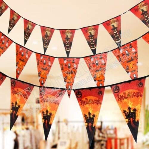 10piece/lot Halloween Decoration Pumpkin flower Pennant showbill KTV bar store kindergarten layout props
