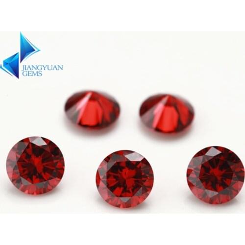 1000pcs Szie 0.8~4mm Garnet Color AAAAA Round Brilliant Cut Loose CZ Stone Cubic Zirconia Gems For Jewelry