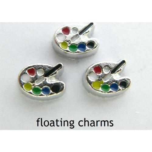 20PCS Alloy Colorful Draw Plate Floating Locket Charms Fit Glass Locket DIY Handmade Jewelry Accessories