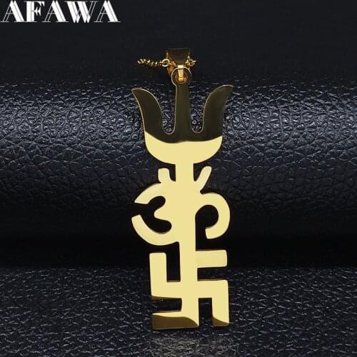 2021 Buddha Mala Yoga Chakra Greek Letter PSI Symbol Gold Color Stainless Steel Chain Necklace for Women Jewelry cadena N1026S02