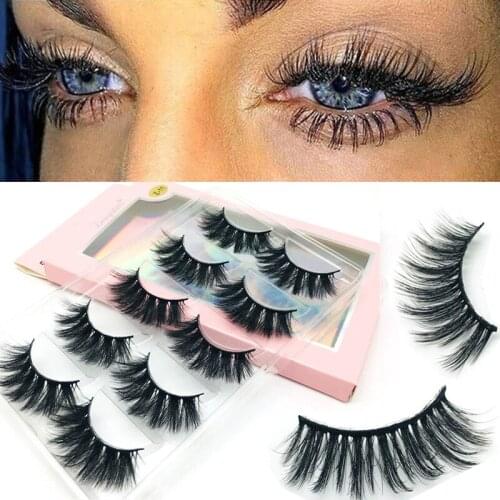 5 Pairs 3D Fake Mink Hair False Eyelashes Natural Long Eye Lashes Handmade Thick Crisscross Eyelashes Extension Eye Makeup Tools