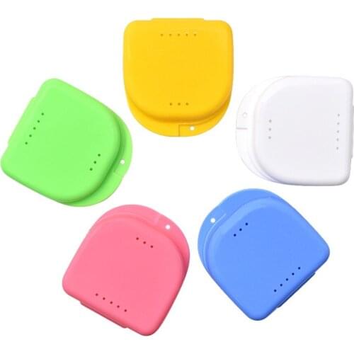 50pcs Denture Tray Box Dental Orthodontic Retainer Box Case Plastic Teeth Container Denture Box False Teeth Protective Case