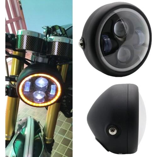 6.5 inch Round Motorcycle cafe racer headlight Round Head Lamp Moto LED For yamaha road star hornet 250 xvs 1100 bobber Chopper