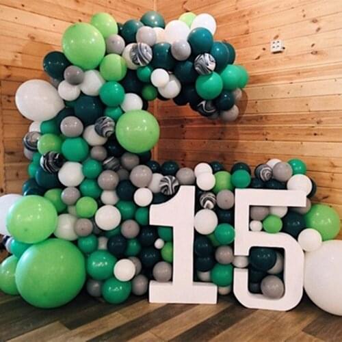 74pcs Summer Party Latex Green Balloon Chain Arch Palm Leaf Tropical Party Balloon Birthday Party Decoration Baby Show Balloon