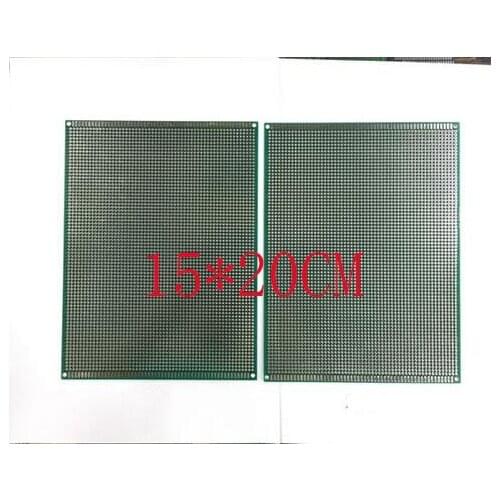 Free shipping 15*20cm double-sided spray tin 1.6mm2.54 pitch universal board hole board million with the experimental circuit