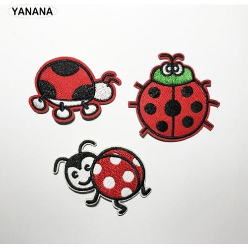 Ladybird High Quality Embroidery Patch Babys Clothing Patch Backpack Decoration Small Applique Iron on Patch DIY Clothing