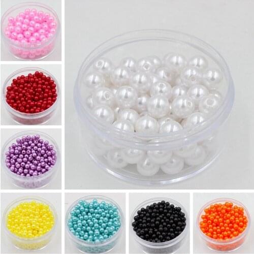 Free Shipping 8mm 130pcs/Lot ABS Imitation Pearl Beads Round Loose Acrylic Spacer Beads For Jewelry Accessories DIY