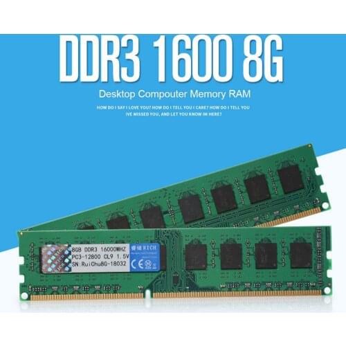 DDR3 1600MHz 8GB RAM 240pin Memory Ram Memory Stick Memory Card for Desktop PC Computer