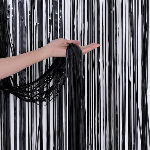 2M 3M Black Red Rose Gold Rain Curtain Bachelorette Party Backdrop Birthday Wedding Decoration Adult Anniversary Wall Drapes