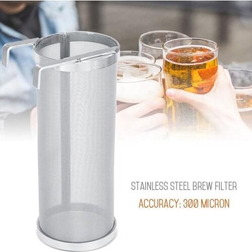 Brewing Filters 300 Micrometre Homemade Brew Beer Hop Mesh Filters Strainer with Hook Kettle Brew Filters(10 x 25.5cm)