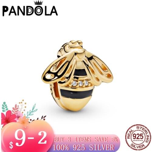 Hot 100% 925 Sterling SILVER charms Bee Clip Charm fit Original Pandora Bracelet silver 925 jewelry