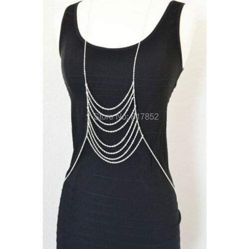 HOT SELLING New Style BK-03 Women Silver Plated Chains Body Jewelry Sexy Layers Bikini Chains 3 Color