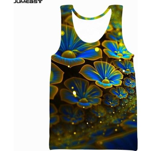 Jumeast Brand Men Women 3D Printed Vest Lovely Beautiful Flowers Short Sleeve Sport Pullover Summer Tank Tops Tees