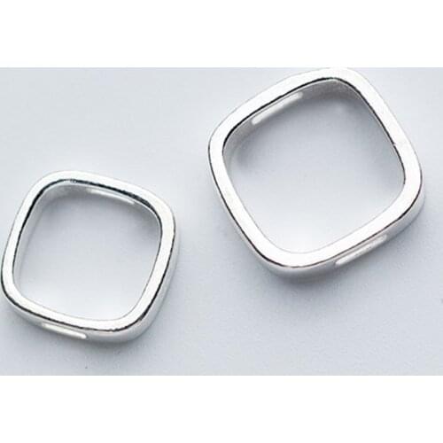 100% 925 Sterling Silver Encircle Beads Accessories 10mm 12mm Charm Beads Frame Spacer DIY Bracelets Earrings Jewelry Making