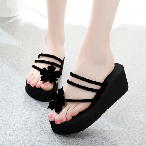 Fashion Women Slippers Hot Sale Summer Women High Heel Platform Wedge Thick Beach Holiday Casual Slippers Shoes Zapatillas Mujer