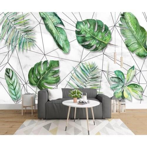 Tropical Leaf Wallpaper Nordic Rain Forest Wall Mural for Living Room Art Wall Decor Makeup Backdrop Wall Papers Home Decor