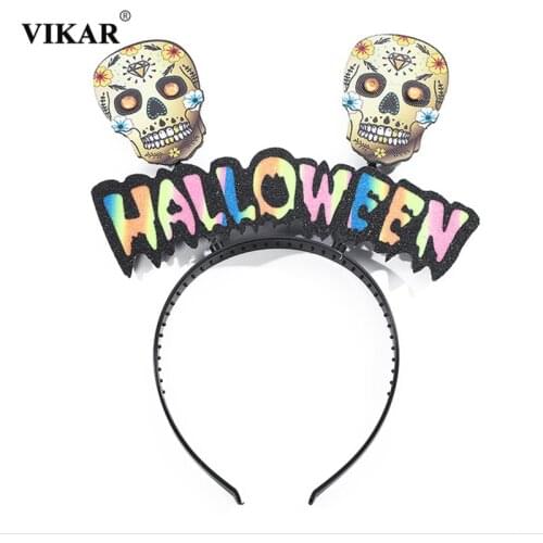 New Women Glitter Halloween Hairbands For Gilrs Ghost Cute Children Headbands Kids Hair Hoop Fashion Hair Accessories Headwear