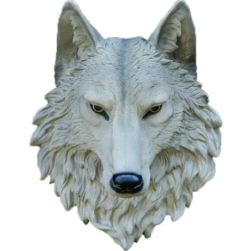 LARGE SIZE WOLF HEAD WALL DECORATION HANGING WALL ANIMAL HEAD RESIN PENDANT RESIN WALL ORNAMENTS HOME ACCESSORIES BEST GIFT R225