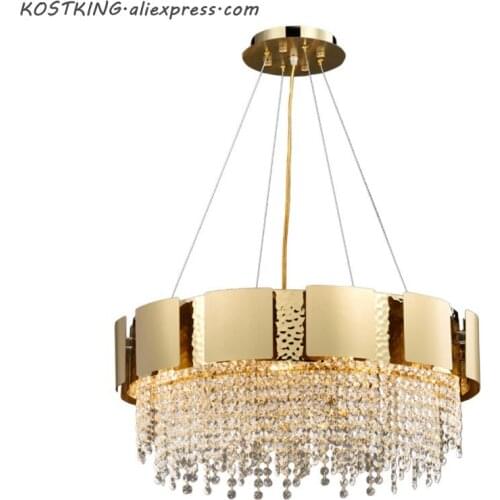Modern crystal chandelier For living room Luxury crystal lamp gold stainless steel chandelier dinning lighting
