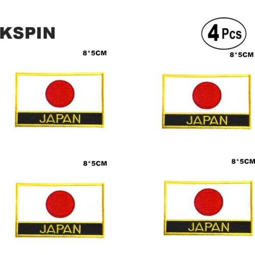 Japan Rectangular Shape Flag Iron on Saw on Patches Embroidered Flag Patches National Flag Patches for Clothing