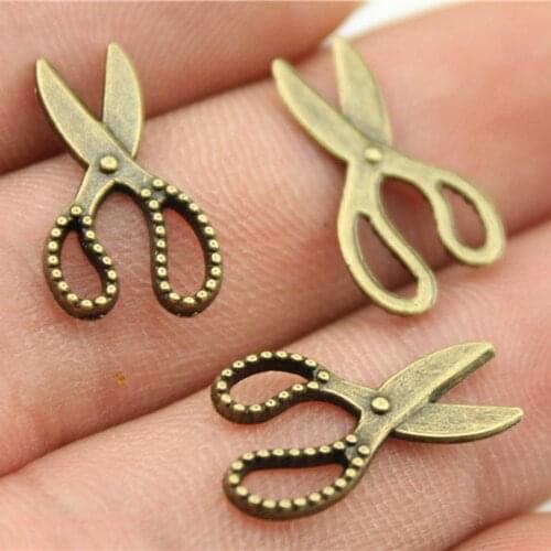 WYSIWYG 30pcs 19x11mm Small Sewing Scissors Charms Antique Silver Color Small Sewing Scissors Charms Sewing Scissors Charms