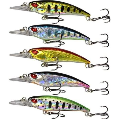1PCS Fsihing Lure Floating Wobblers Minnow Hard Bait75mm/5g Artificial Bait Bass Lure Plastic Perch Carp Fishing tackle Lures