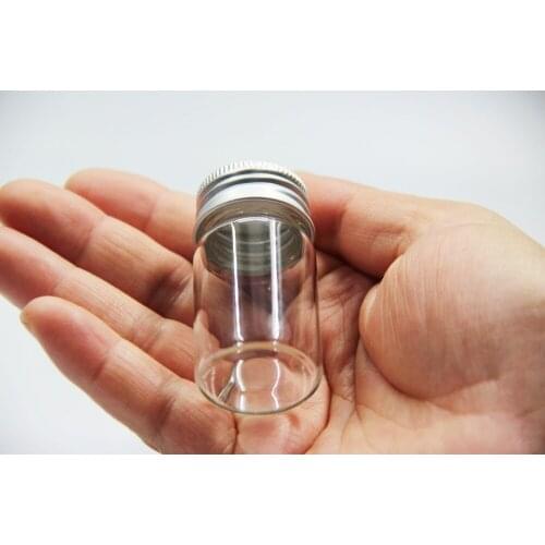 10pcs 30*50mm 20ml Small Empty Clear Bottles Glass Vials With Screw Caps Wishing Drift Glass Message Vial Bottles Container Jar