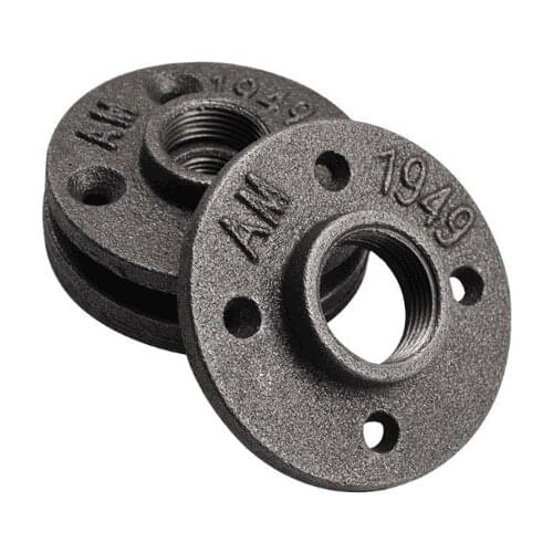 10pcs/lot BSP thread Malleable Iron Pipe Fittings Wall Mount Floor Antique Retro style Flange Hardware Tool Iron casting Flanges