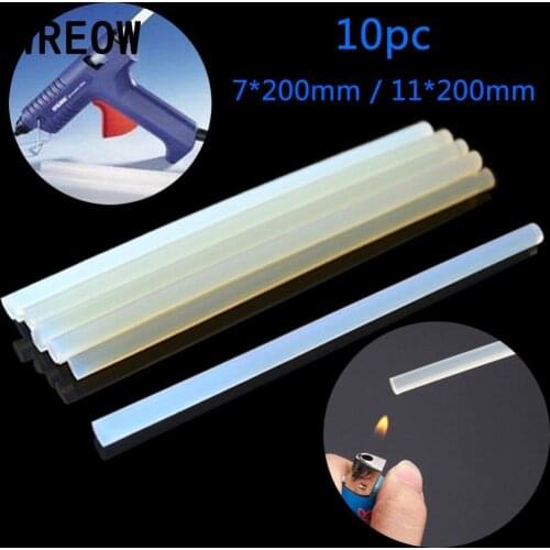 10pc Transparent Hot Melt Glue Stick Adhesive for High Power Electric Gun Craft DIY Album Repair Tools For Alloy Accessories Set