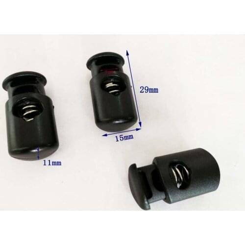 100pcs/lot black plastic POM ball cord lock toggles plastic stoppers 7mm bungee cord free shipping 2016082401