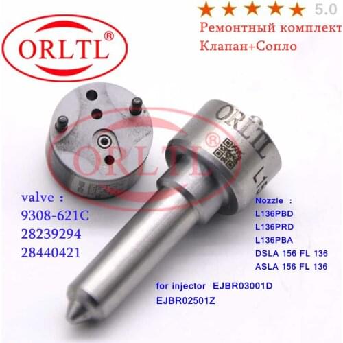 VALVE 9308-621c INJECTOR NOZZLE L136PBD REPAIR KITS (7135-660 ) FOR EJBR02501Z EJBR03001D KIA Euro 3Bongo 2.9L CRDi Pick-up