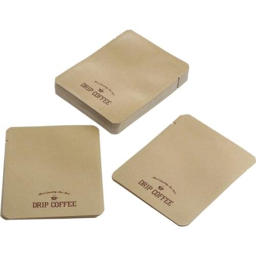 50Pieces Kraft Paper Coffee Bag Aluminum Foil for Ear-Hanging Drip Filters